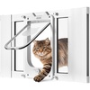 image:imageVEVOR Cat Door for Window Adjustable to Fit Window Width 3540 4 Secure Lock Modes Aluminum Frame and HighTransparency Glass Magnetic Closure Weatherproof QuickFit Pet Door for Cats WhiteWhite