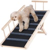 image:imageVEVOR Dog Ramp Folding Pet Ramp for Bed Adjustable Dog Ramp for Small Large Old Dogs amp Cats Wooden Pet Ramp with 393 Long Ramp Adjustable from 15 to 22 Suitable for Couch Sofa Car472x165x24 in
