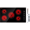 image:imageVEVOR Electric Ceramic Cooktop Builtin Electric Stove Top with Glass Panel Knob Control 11 Heat Levels for Diverse Cooking Requirements 30inch4burners220V36 IN5 BurnerKnob Control
