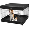 image:imageVEVOR Foldable Metal Dog Exercise Pen Pet Puppy Playpen Yard Fence with Top Cover amp Door Indoor Outdoor 8 Panels 24 W x 24 H Dogs Crate Kennel with Ground Stakes for Small amp Medium DogsPlaypen  Top Cover  Bottom Pad