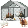 image:imageVEVOR Metal Chicken Coop for 46 Chickens 33 x 66 x 33 ft Small Chicken Cage with Waterproof Cover amp Double Doors Spire Roof Poultry Run Compatible with Wooden Coops for Rabbit Hen Goose Duck