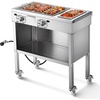 image:imageVEVOR Outdoor Propane Griddle 2 Burners 11600 BTU Each Commercial Stainless Steel Gas Griddle Cart with 4 Lockable Wheels 13 Food Pan EasyGrip Side Handle Ideal for Hot Dogs Burgers amp Meats220535634016