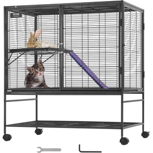 image:imageVEVOR 39 Rolling Metal Ferret Cage Large 2Tier Cage Small Animal Cage with Ramps amp Tray Easy to Set up for Pet Mice Hamster Guinea Pig Chinchilla Squirrel Hedgehogs Bunny