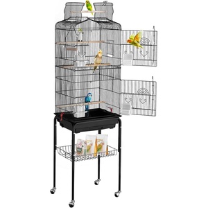 image:imageVEVOR 41inch Open Top Large Parrot Bird Cage Hanging Bird Cage for Parakeets Finches Canaries Lovebirds Cockatiels Budgies Small Quaker Conures Travel Pet Flight Birdcage with Swing and Perch180L x 140W x 595H