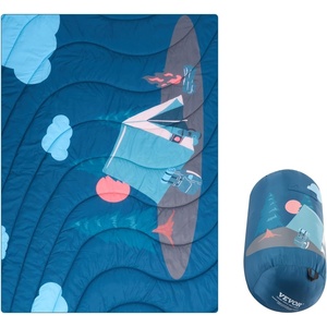 image:imageVEVOR Camping Blanket Large Warm Stadium Blanket Waterproof amp Windproof 330GSM Polyester Fleece Flame Retardant Great for Outdoors Picnics Hiking Sports Events Travel 82 x 55 BicolorPrinted