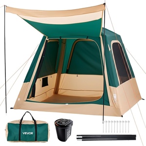 image:imageVEVOR Camping Tent 468 Person Automatic Inflatable Cabin Tent TPU Air Tube amp Large Mesh Windows Portable Easy Setup Waterproof Tent with Carry Bag for Family Outdoor Camping HikingGreen