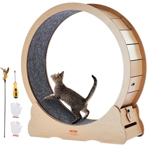 image:imageVEVOR Cat Exercise Wheel Large Cat Treadmill Wheel for Indoor Cats 358 inch Cat Running Wheel with Detachable Carpet and Cat Teaser for RunningWalkingTraining Suitable for Most Cats433in