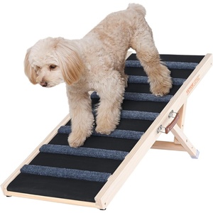 image:imageVEVOR Dog Ramp Folding Pet Ramp for Bed Adjustable Dog Ramp for Small Large Old Dogs amp Cats Wooden Pet Ramp with 393 Long Ramp Adjustable from 15 to 22 Suitable for Couch Sofa Car393x157x18 in
