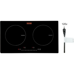 image:imageVEVOR Electric Cooktop 4 Burners 30 Induction Stove Top Builtin Magnetic Cooktop 7500W 9 Heating Level Multifunctional Burner LED Touch Screen wChild Lock amp OverTemperature Protection24in 2 Burners110V