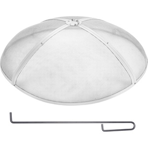 image:imageVEVOR Fire Pit Spark Screen Round 27 Reinforced Heavy Duty Steel Metal Cover Outdoor Firepit Lid EasyOpening Top Screen Covers Round with Ring Handle for Outdoor Patio Fire Pits Backyard40 Inch