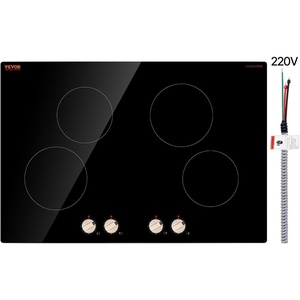 image:imageVEVOR Induction Cooktop 4 Burner 6600W Electric Countertop Burner Knob Control Builtin Stove Induction Cooktop with 12 Temperature Settings Glass Surface Auto ShutOff30in 4burnersknob control