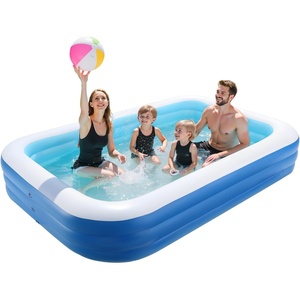 image:imageVEVOR Inflatable Pool 118 x 67 x 20 inch Large Inflatable Swimming Pool Family Large Swimming Pools with Repair Patches Blow Up Pools for Kids Adults Family Indoor Outdoor Summer Water Party