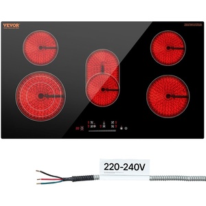 image:imageVEVOR LT477 Built in Electric Ceramic 232 x 205 inch Stove Top 240V Glass Radiant Cooktop with Touch Control Timer amp Child Lock 9 Power Levels for Simmer Steam Slow Cook Fry 24IN 4Burners36 IN5 BurnerTouch Control