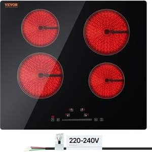 image:imageVEVOR LT477 Built in Electric Ceramic 232 x 205 inch Stove Top 240V Glass Radiant Cooktop with Touch Control Timer amp Child Lock 9 Power Levels for Simmer Steam Slow Cook Fry 24IN 4Burners24 IN4 BurnerTouch Control