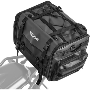 image:imageVEVOR Motorcycle Tail Bag 10L Waterproof Rear Seat Bag with Rain Cover Durable Oxford Fabric Luggage for Outdoor Sports amp Motorbike Detachable Shoulder Strap for SaddlebagTouringRiding BlackTail Bag  Fabric  4060L
