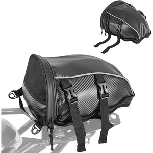 image:imageVEVOR Motorcycle Tail Bag 10L Waterproof Rear Seat Bag with Rain Cover Durable Oxford Fabric Luggage for Outdoor Sports amp Motorbike Detachable Shoulder Strap for SaddlebagTouringRiding BlackTail Bag  Leather 10L