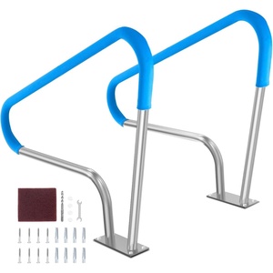 image:imageVEVOR Pool Rail 48 x 32 inch Pool Handrail 220 lbs Load Capacity Heavy Duty Stainless Steel Swimming Handrail Seamless Welding Recessed or Base Mount for Poolside Water Parks Spa Centers48x36 Inch 2 Pack