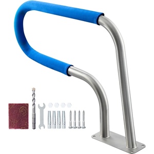 image:imageVEVOR Pool Rail 48 x 32 inch Pool Handrail 220 lbs Load Capacity Heavy Duty Stainless Steel Swimming Handrail Seamless Welding Recessed or Base Mount for Poolside Water Parks Spa Centers30x22 Inch