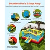 image:imageVEVOR Inflatable Bounce House 147 x 138 x 68 ft Jumping Bouncy Castle Inflatable Jumper for Kids with Slide Basketball Hoop Target Game amp Jumping Area Jumpings House Holds 34 Kids Ages 38Light Blue