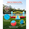 image:imageVEVOR Inflatable Bounce House 147 x 138 x 68 ft Jumping Bouncy Castle Inflatable Jumper for Kids with Slide Basketball Hoop Target Game amp Jumping Area Jumpings House Holds 34 Kids Ages 38Light Blue