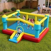 image:imageVEVOR Inflatable Bounce House 147 x 138 x 68 ft Jumping Bouncy Castle Inflatable Jumper for Kids with Slide Basketball Hoop Target Game amp Jumping Area Jumpings House Holds 34 Kids Ages 38Light Blue
