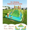 image:imageVEVOR Inflatable Water Slide Bounce House with Blower Compact 5in1 Kids Bouncy Castle with Slide Splash Pool Climbing Wall Basketball Hoop amp Bounce Area for KidsDouble Climbing Waterfall