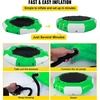 image:imageVEVOR Inflatable Water Trampoline 10ft Recreational Water Bouncer with Escalator Round Inflatable Water Trampoline in Green and White Floating Trampoline for Lakes Pools Calm Sea