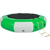 image:imageVEVOR Inflatable Water Trampoline 10ft Recreational Water Bouncer with Escalator Round Inflatable Water Trampoline in Green and White Floating Trampoline for Lakes Pools Calm Sea