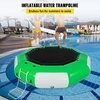 image:imageVEVOR Inflatable Water Trampoline 10ft Recreational Water Bouncer with Escalator Round Inflatable Water Trampoline in Green and White Floating Trampoline for Lakes Pools Calm Sea
