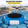 image:imageVEVOR Inflatable Water Trampoline 13ft Recreational Water Bouncer with Escalator Round Inflatable Water Trampoline in Blue and White Floating Trampoline for Lakes Pools Calm Sea