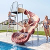 image:imageVEVOR Water Slide 55ft Outdoor Pool Wave Slidefor Kids Free Standing Waterslide with 65ft Ground Tarp Built in Adjustable Sprinkler Metal Plastic Playground Equipment Platform for Backyard Fun10 Ft Curved Slide