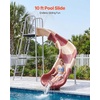 image:imageVEVOR Water Slide 55ft Outdoor Pool Wave Slidefor Kids Free Standing Waterslide with 65ft Ground Tarp Built in Adjustable Sprinkler Metal Plastic Playground Equipment Platform for Backyard Fun10 Ft Curved Slide
