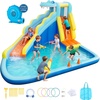 image:imageVEVOR Inflatable Water Slide Bounce House with Blower Compact 5in1 Kids Bouncy Castle with Slide Splash Pool Climbing Wall Basketball Hoop amp Bounce Area for KidsCrocodile Theme