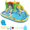 image:imageVEVOR Inflatable Water Slide Bounce House with Blower Compact 5in1 Kids Bouncy Castle with Slide Splash Pool Climbing Wall Basketball Hoop amp Bounce Area for KidsCastle Theme