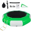 image:imageVEVOR Inflatable Water Trampoline 10ft Recreational Water Bouncer with Escalator Round Inflatable Water Trampoline in Green and White Floating Trampoline for Lakes Pools Calm Sea
