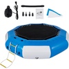 image:imageVEVOR Inflatable Water Trampoline 13ft Recreational Water Bouncer with Escalator Round Inflatable Water Trampoline in Blue and White Floating Trampoline for Lakes Pools Calm Sea