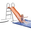 image:imageVEVOR Water Slide 55ft Outdoor Pool Wave Slidefor Kids Free Standing Waterslide with 65ft Ground Tarp Built in Adjustable Sprinkler Metal Plastic Playground Equipment Platform for Backyard Fun55 Ft