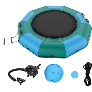 image:imageVEVOR Inflatable Water Bouncer 10ft Recreational Water Trampoline Portable Bounce Swim Platform with 3Step Ladder amp Electric Air Pump Lake Water Sports Kids Adults Floating Rebounder for Pool