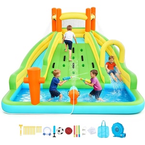 image:imageVEVOR Inflatable Water Slide Bounce House with Blower Compact 5in1 Kids Bouncy Castle with Slide Splash Pool Climbing Wall Basketball Hoop amp Bounce Area for KidsDouble Climbing Waterfall