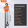 image:imageVEVOR Hand Chain Hoist 3 Ton 6600 lbs Capacity Manual Chain Block with Upgrade G80 Galvanized Chain 10 ft Lifting Height Heavy Duty Pulley Hoist for Garage Warehouse Automotive Machinery Orange1T 20FT
