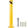 image:imageBestEquip Safety Bollard 3645 Safety Barrier Bollard 412 OD 36 Height Yellow Powder Coat Pipe Steel Safety Barrier with 4 Free Anchor Bolts for TrafficSensitive Area36Hx45D