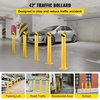 image:imageBestEquip Safety Bollard 3645 Safety Barrier Bollard 412 OD 36 Height Yellow Powder Coat Pipe Steel Safety Barrier with 4 Free Anchor Bolts for TrafficSensitive Area42Hx45D