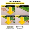 image:imageBestEquip Safety Bollard 3645 Safety Barrier Bollard 412 OD 36 Height Yellow Powder Coat Pipe Steel Safety Barrier with 4 Free Anchor Bolts for TrafficSensitive Area48Hx45D