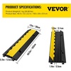image:imageHappybuy 1 Pack of 3Channel Rubber Cable Protector Ramps Heavy Duty 44000Lbs Load Capacity Cable Wire Cord Cover Ramp Speed Bump Driveway Hose Cable Ramp Protective Cover
