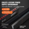 image:imageVEVOR 10 Outlet Horizontal 1U Rack Mount PDU Power Strip for Network Server Racks 10 Individual Led Switches Surge Protection amp Overload Protection 110125V15A with 6ft 14AWG Power Cord10 OutletIndividual Switches