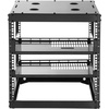 image:imageVEVOR 12U Server Rack Open Frame Network Rack for IT amp AV Gear Floor Standing or Wall Mountedwith 2PCS 1U Rack Shelves amp Mounting Hardware AV Rack for 19 NetworkingAudio and Video Device10U Server Rack