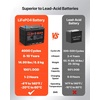 image:imageVEVOR 12V 60Ah LiFePO4 Dual Purpose Battery 800CCA BCI Group 24 Deep Cycle amp Starter Lithium Battery Builtin Smart BMS Automotive StartStop for RV Marine Trolling Motor Car amp Engine StartingGroup 24 60Ah 800CCA