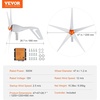 image:imageVEVOR 12V500W Wind Turbine Generator Kit with Anemometer 3Blade Wind Power Generator MPPT Controller amp Adjustable Windward Direction Suitable for Home RVs Boats Farm12V 500W 5Blade