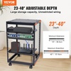 image:imageVEVOR 15U Open Frame Server Rack 2340 Adjustable Depth Free Standing or Wall Mount Network Server Rack 4 Post AV Rack with Casters Holds All Your Networking IT Equipment AV Gear Router Modem15U