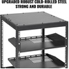 image:imageVEVOR 15U Open Frame Server Rack 2340 Adjustable Depth Free Standing or Wall Mount Network Server Rack 4 Post AV Rack with Casters Holds All Your Networking IT Equipment AV Gear Router Modem12U